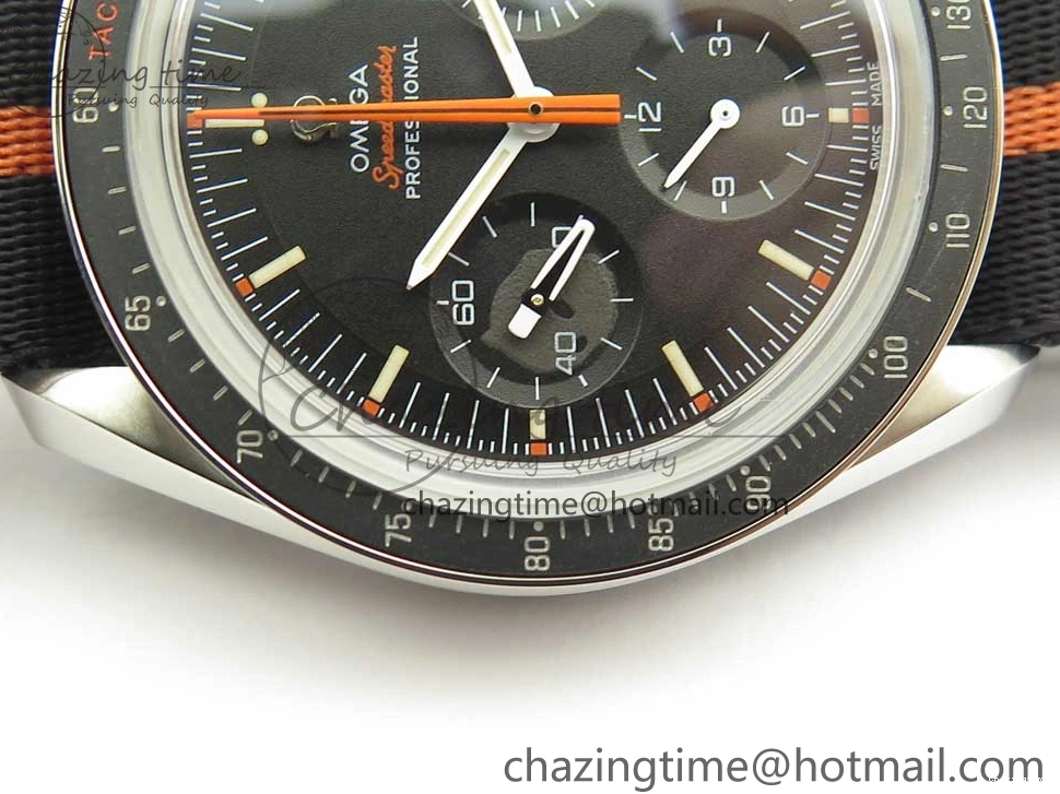 0325 Speedmaster Speedy Tuesday 2 ‘Ultraman’ OMF Best Edition on Nato Strap Manual Winding Chrono Movement Trendy 7991